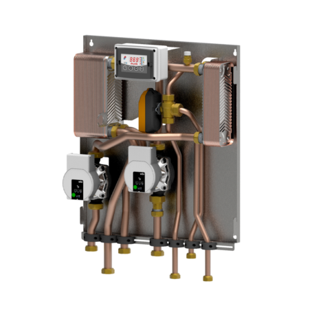 Modul BF4 (2 Umw&#228;lzpumpen) zur Trennung von Biomasse - Heizsystem und sofortiger Warmwasserbereitung mit Biomasseerzeugern ohne W&#228;rmetauscher